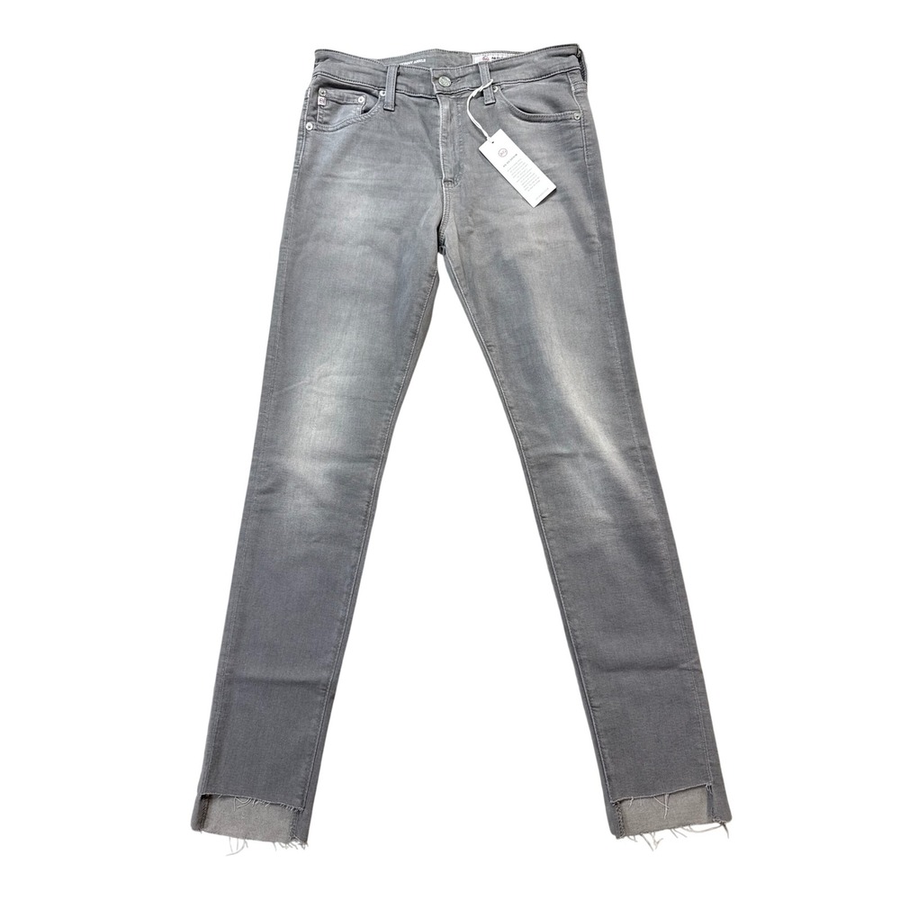AG Adriano Goldschmied Farrah Skinny Ankle Jeans Womens 27 Grey NWT Raw Hem New